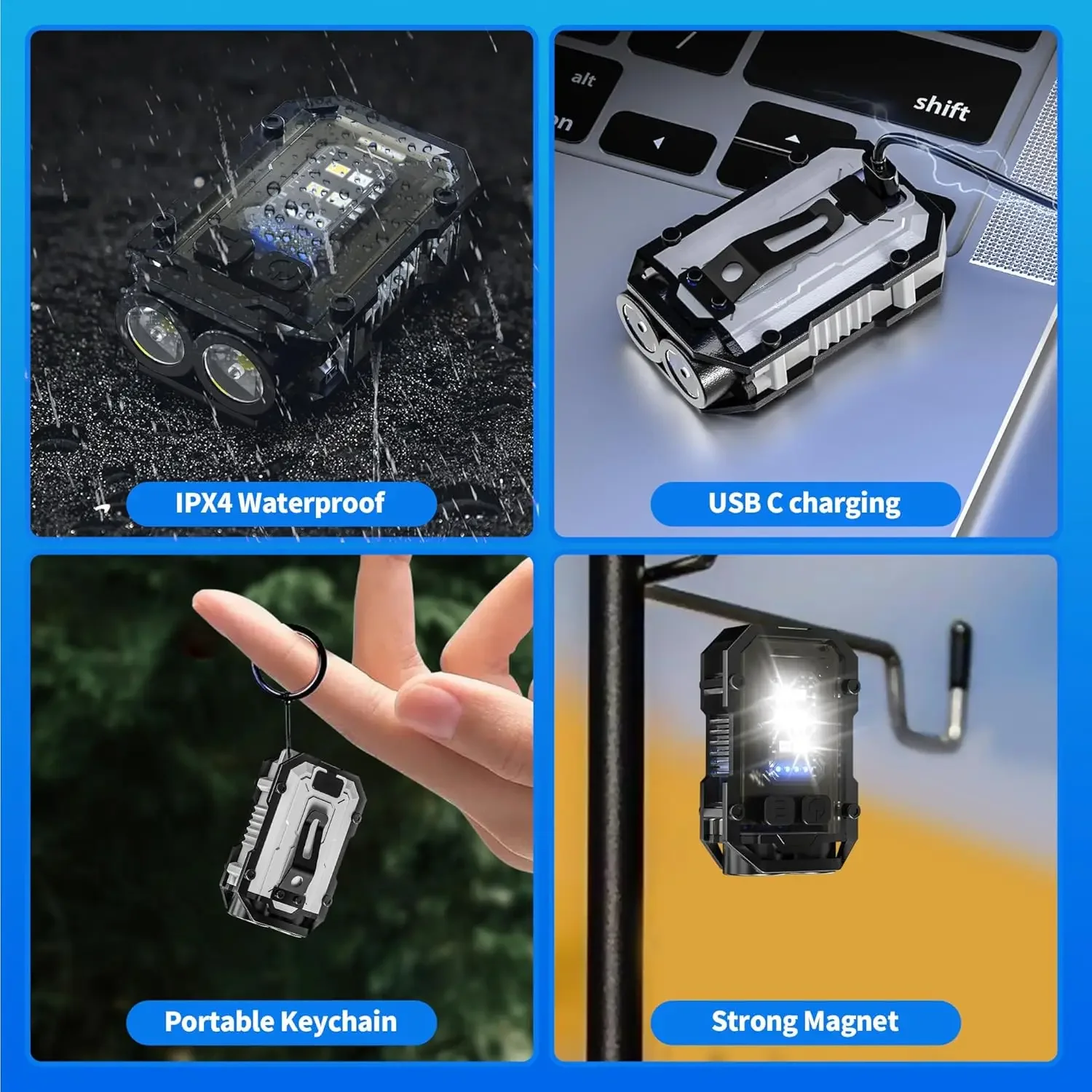 Clip-On Flashlight Rechargeabl - Fishing Light recension och pris