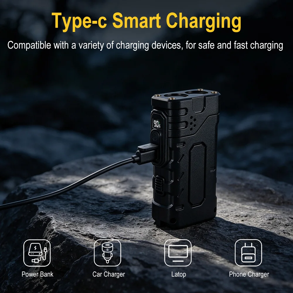 BORUIiT Hand Crank EDC LED Fla - Fishing Light recension och pris