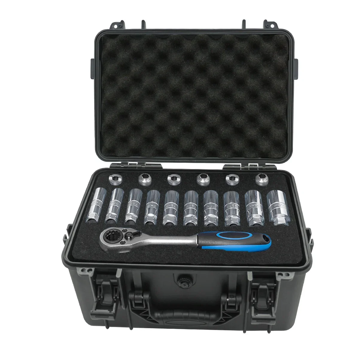 1 portable toolbox with pre cu - Fish Finder Case recension och pris
